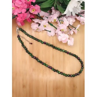 Ruby Zoisite Necklace - 6mm